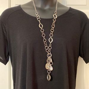 Chico's Silver and White Necklace